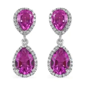 🔥PRICE CUT🔥NEW AFRICAN LILAC QUARTZ EARRINGS IN PLATINUM OVER STERLING SILVER